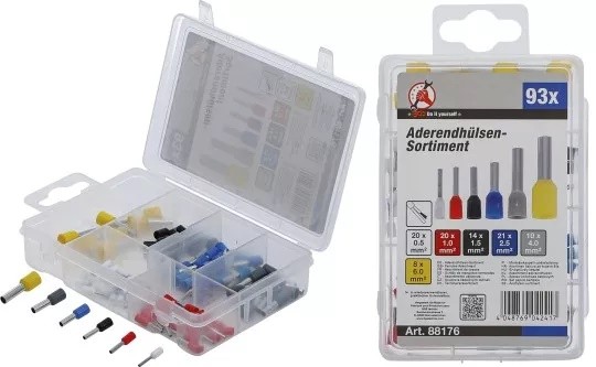 Aderendhülsen-Sortiment isoliert 93-tlg.