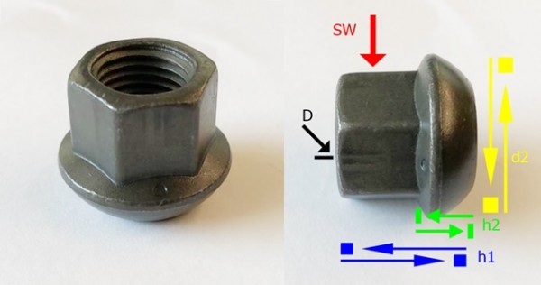 Kugelbundmutter,DIN74361,M16x1,5,SW24 (48574361A16X1.5)